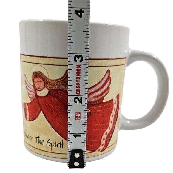 SHARE THE SPIRIT Angel 10 Oz Ceramic Mugs Cups – Set of 2 - Picture 10 of 16